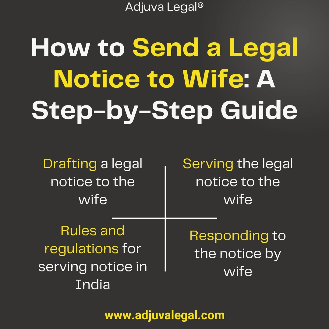 how to send a notice to wife in India title containing 4 essential headings - Drafting the Notice" "Serving the Notice" "Rules and Regulations for Serving a Notice in India" "Responding to the Notice"