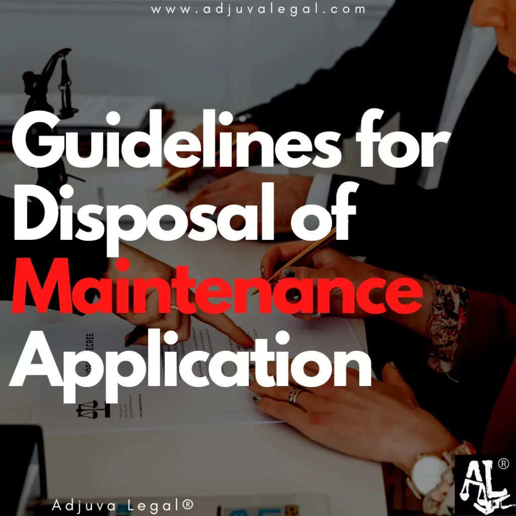 guidelines for disposal of maintenance application