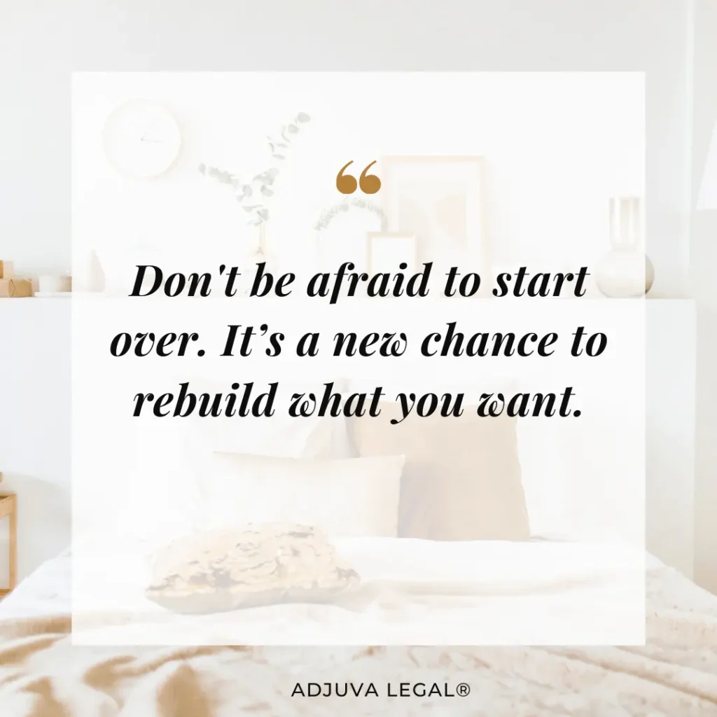 Quote which says - Dont be afraid to start over. It’s a new chance to rebuild what you want.