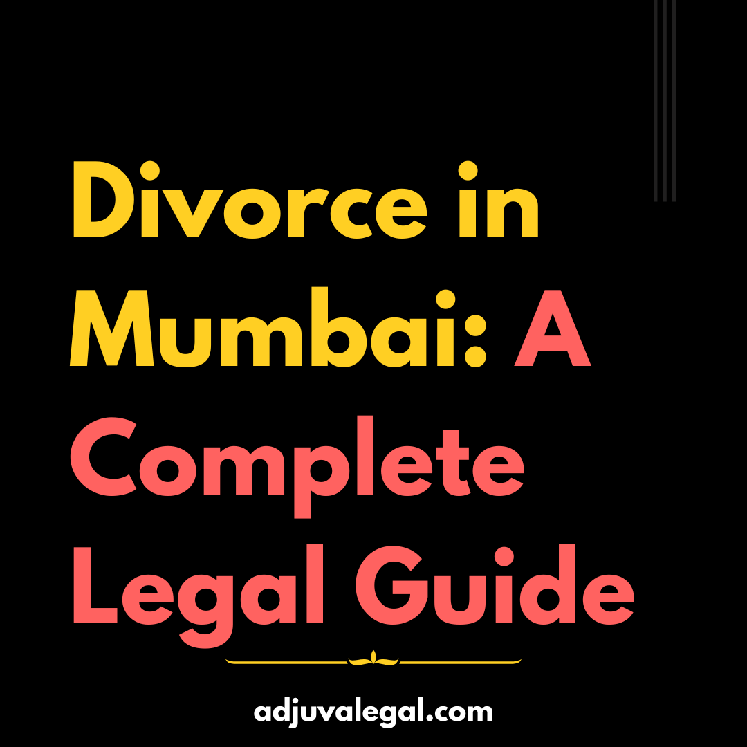 backdrop of the Mumbai skyline, representing the separation and challenges of divorce in the city.