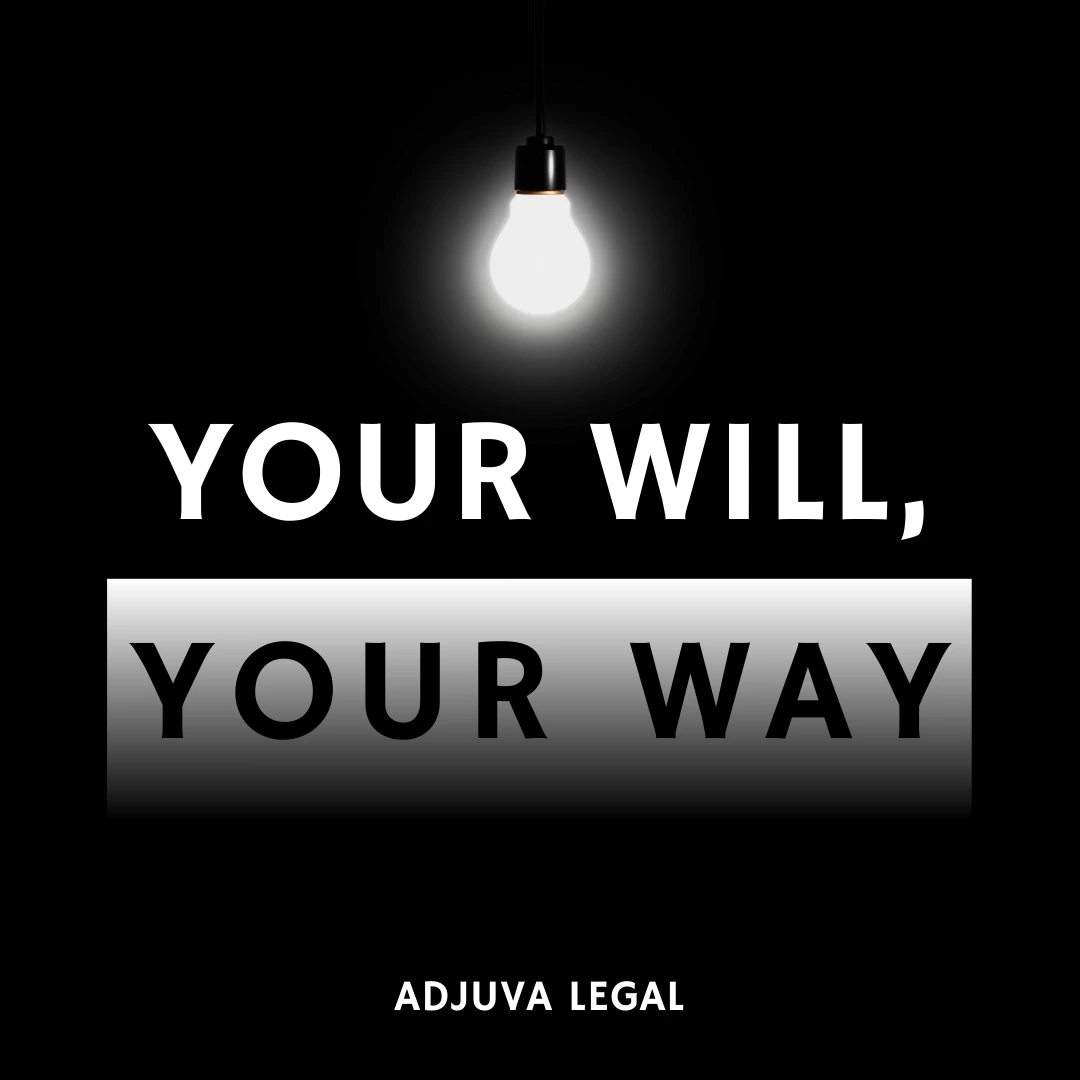 Your will, your way - written on a black background - there is one bulb also