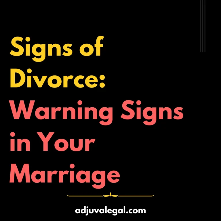 a black background with yellow text, written - 10 Signs of Divorce: Warning Signs in Your Marriage